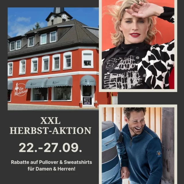 Mit Herbstmode, kleinen Preisen & Sonderöffnungszeiten in den Herbst starten.
🍂🎃🍁
Allen einen schönen Sonntag.  #herbstmode
#pulloverzeit #kuschelzeit #mensfashion #schleiz #remptendorf #neustadtorla #auma #tanna #gefell #gräfenwarth #badlobenstein #zeulenroda #ziegenrück #saalburg #saalburgebersdorf #plothen #weida #gera #greiz #pößneck #oppurg #triptis #hirschbergsaale #sale #einzelhandel #heimatshoppen #shoplocal
