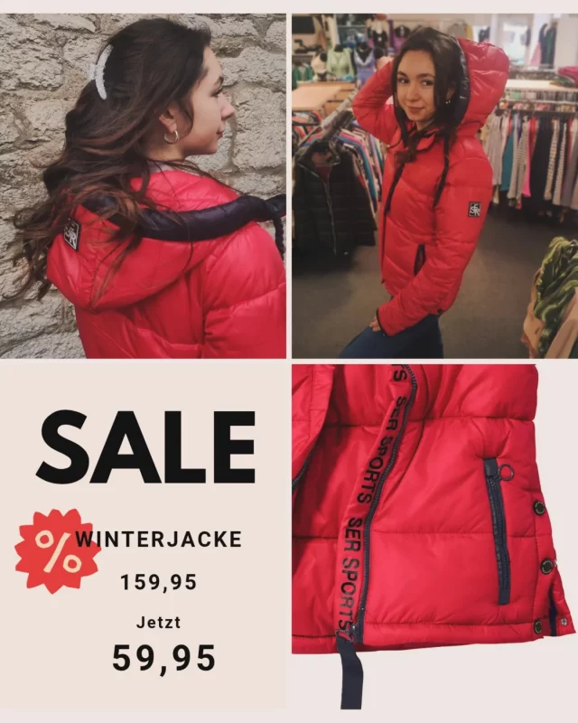 - Winterschnäppchen -

Steppjacke von SER mit Kapuze, seitlichen Druckknöpfen, zwei Zipptaschen, 30° Grad Maschinenwäsche, leicht, strapazierfähig und pflegeleicht.

!!!Mega Preissenkung!!!
Größen: 38, 40, 42, 44

Weitere Angebote findet ihr in unserem Schnäppchengewölbe.

#salesalesale #saaleorlakreis #pößneck #badlobenstein #zeulenroda